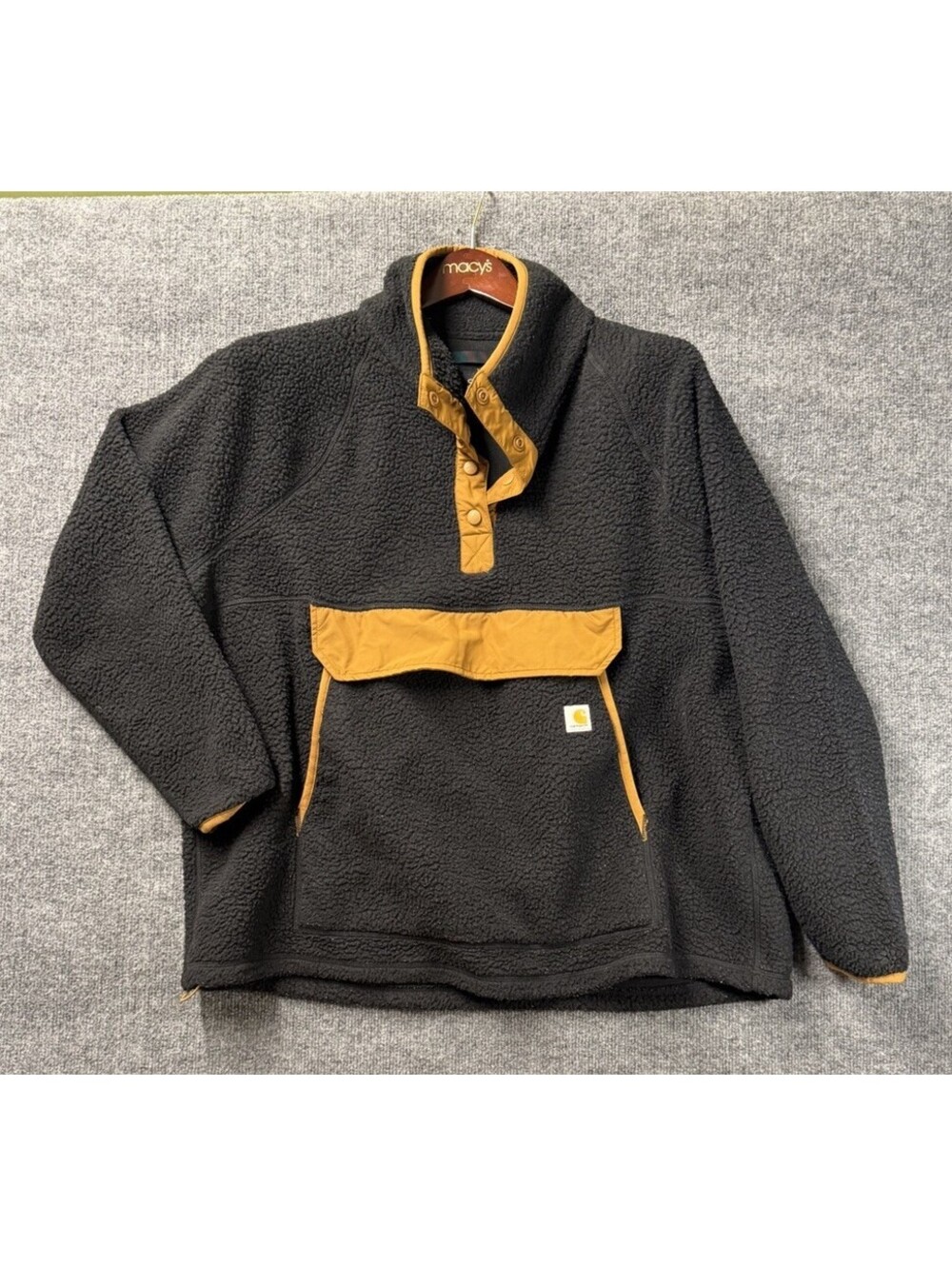 🧥 Carhartt Women’s 2X Sherpa Fleece Pullover Black Brown 104922 👀 So Dope 🔥